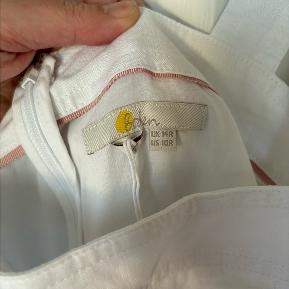 Boden white linen fit and flare dress size 10 - Picture 6 of 6